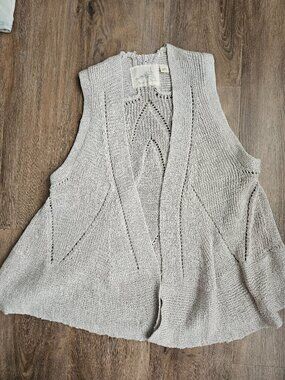 Anthropologie Angel of the North tan brown knit women's oversized vest one size